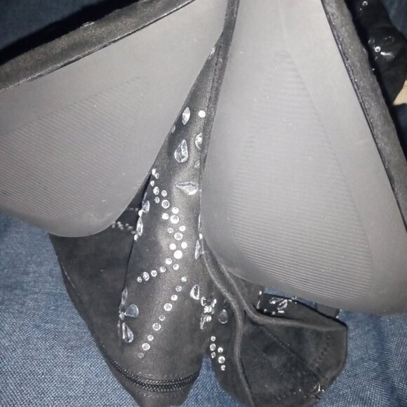 AZALEA WANG " PIECES OF A DREAM " STILETTO BOOT IN BLACK SUEDE(BRAND NEW !!!!!!! - Picture 9 of 10